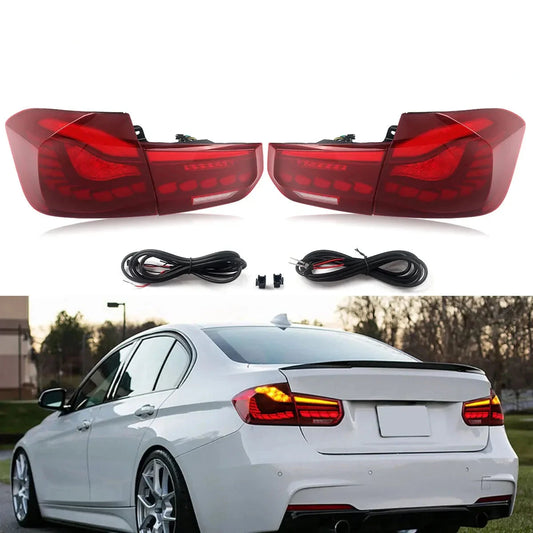 LED Tail Lights for BMW 3 Series F30 F80 2012-2018 Red OLED GTS Style Rear Lights