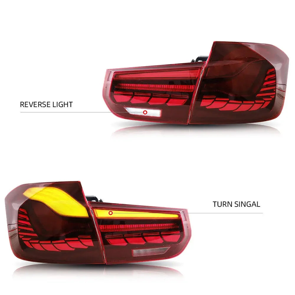 LED Tail Lights for BMW 3 Series F30 F80 2012-2018 Red OLED GTS Style Rear Lights