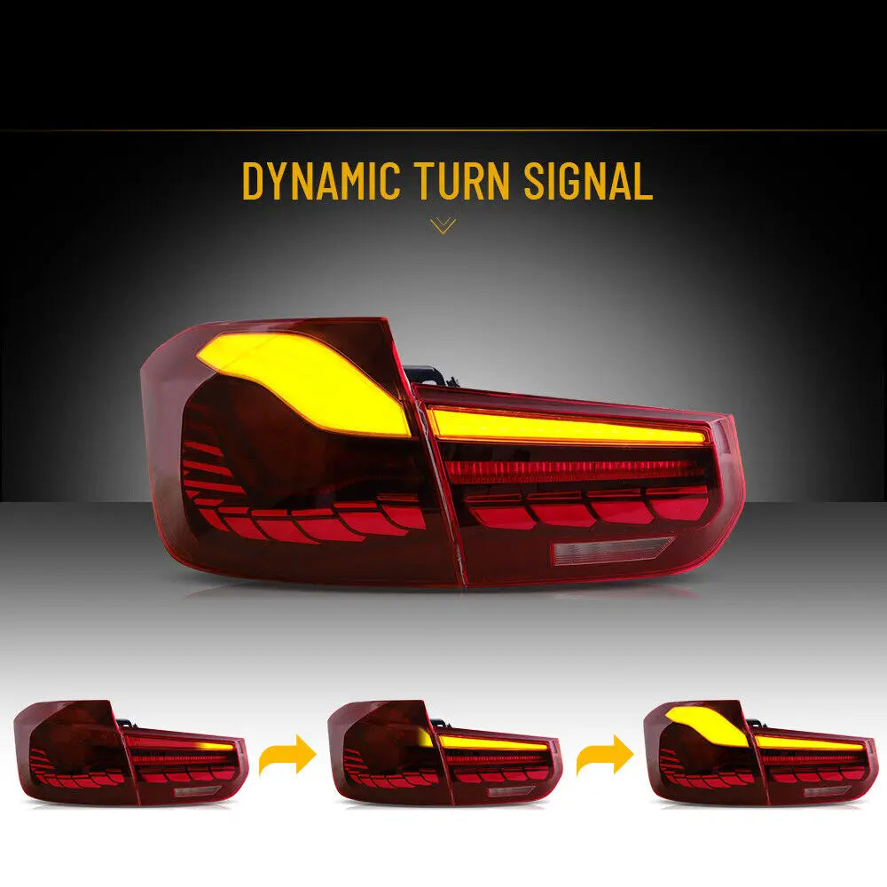 LED Tail Lights for BMW 3 Series F30 F80 2012-2018 Red OLED GTS Style Rear Lights