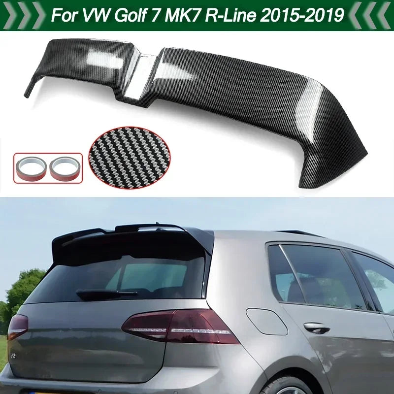 Rear Spoiler Extension Lip Gloss Black Fits VW Golf GTI R-Line MK7 7.5 2014-2019