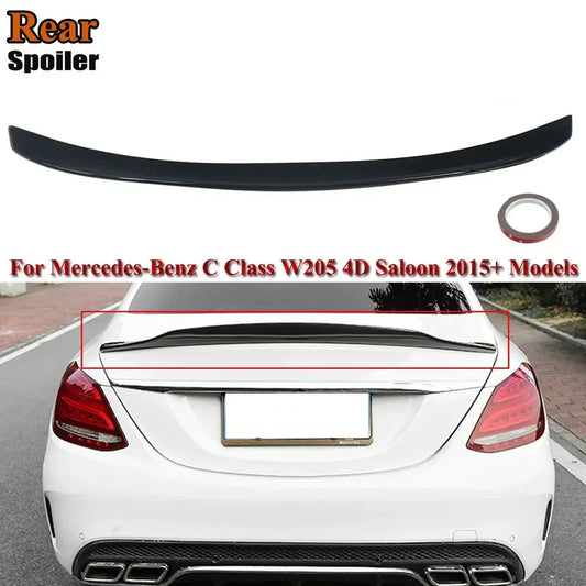 Mercedes C Class W205 Saloon 2015-19 PSM Look Rear Trunk Spoiler Gloss Black