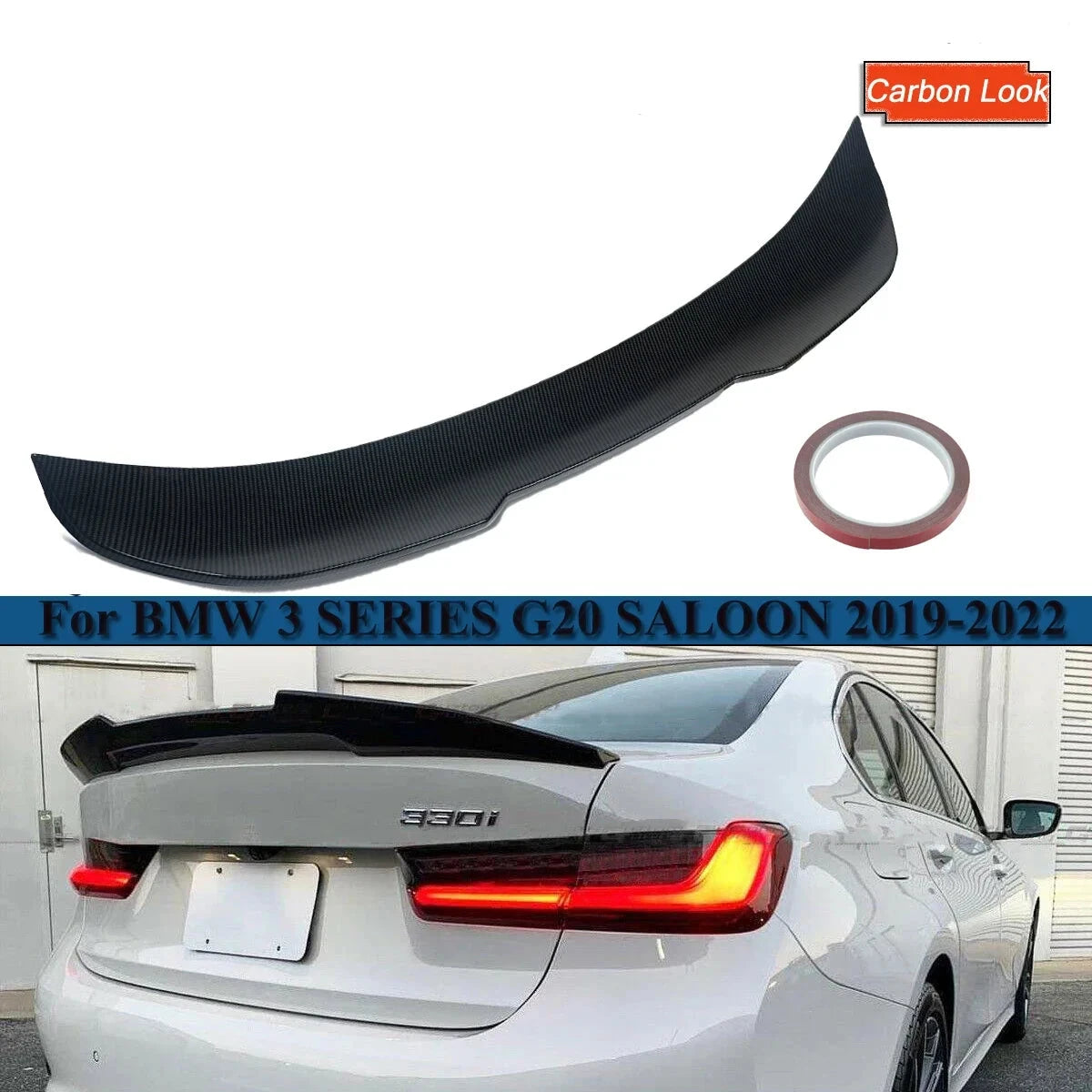 BMW 3 Series G20 G28 M340i Sport PSM Style Spoiler High Quality ABS Material Carbon Fiber Look