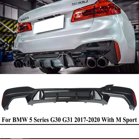 BMW G30 G38 F90 M Sport 2017-2020 M5 Competition Style Rear Diffuser Carbon Look