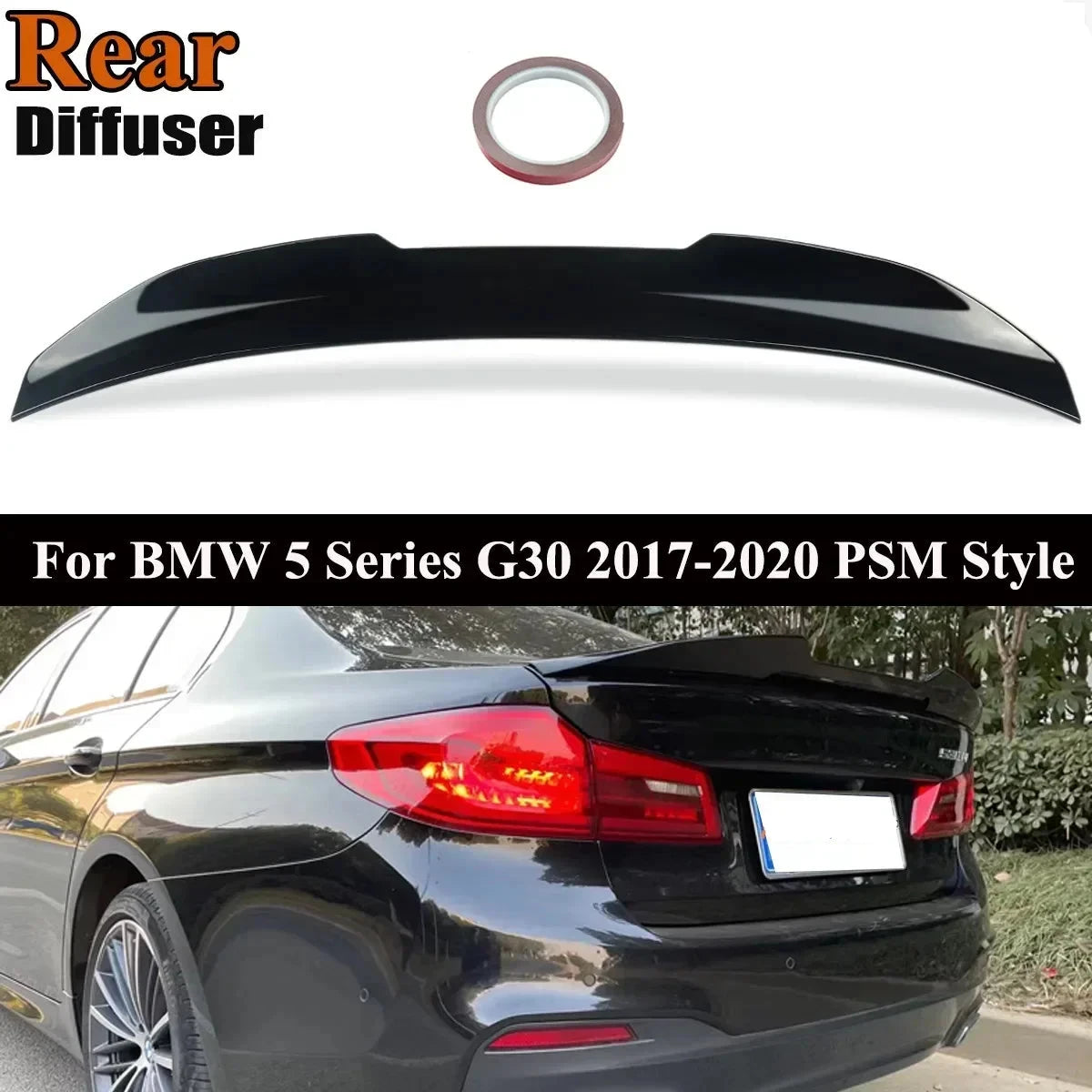 G30 Rear Bumper Trunk Lip PSM Style Boot Spoiler for BMW 5 Series M5 G30 Spoiler Kit Gloss Black