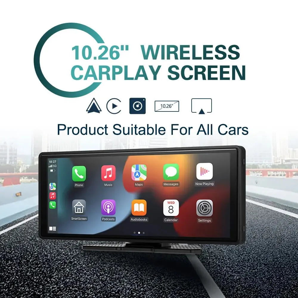 Schermo universale da 10,26 pollici Autoradio video WIFI Carplay wireless per lettore MP5 Apple o Android