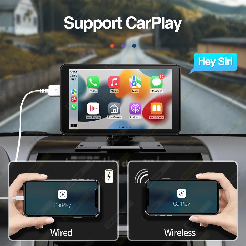 Universal 7inch Car Radio Multimedia Video Player Wireless CarPlay Android Auto Audio Touch Screen