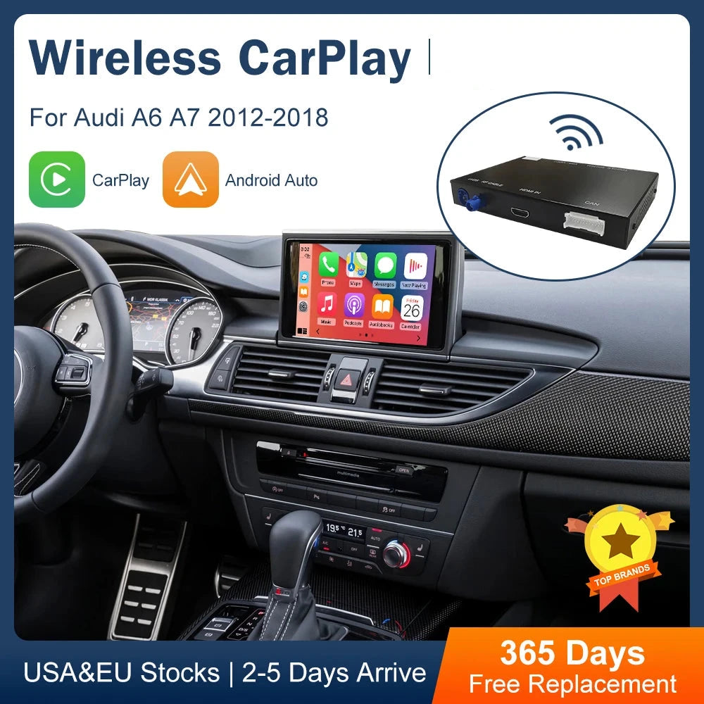 Wireless CarPlay And Android Auto Interface for Audi A6 A7 RMC HN MHI2 2012-2018