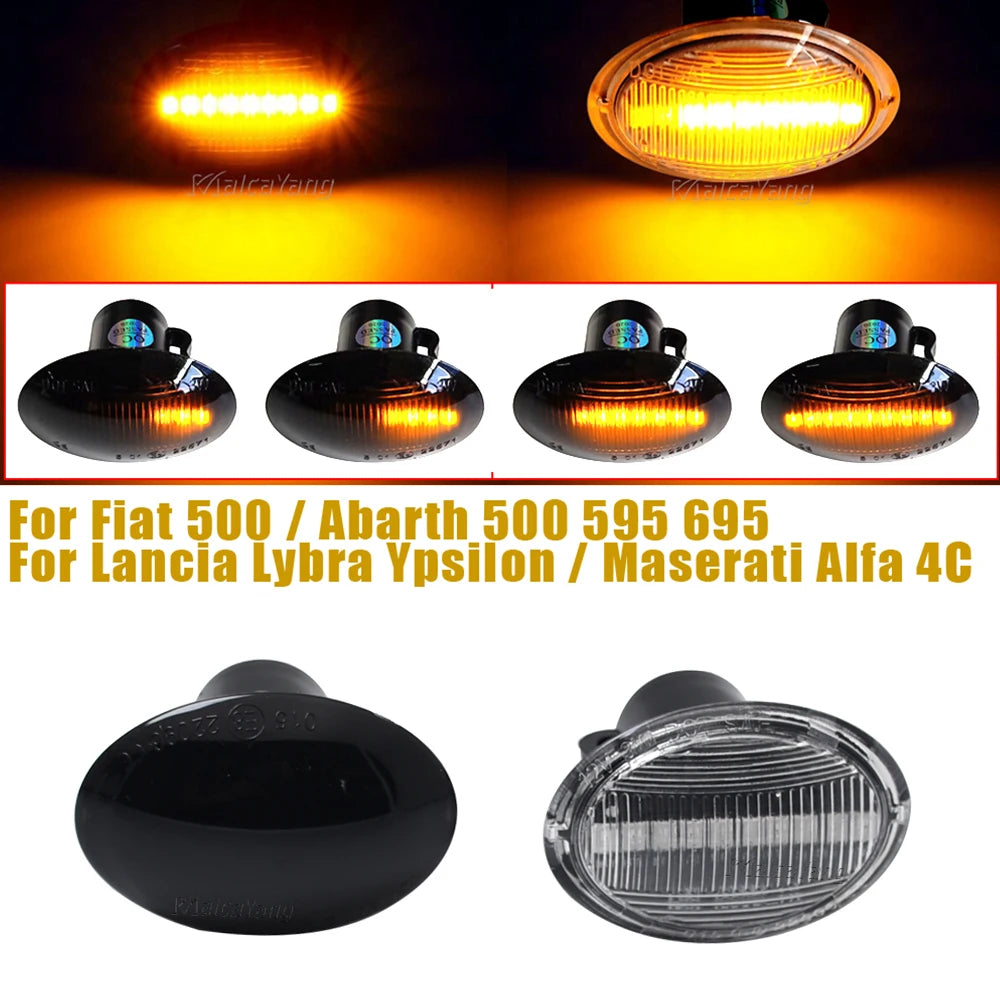 Turn Signal For FIAT 500 500C 500L LED Dynamic T10 Lamps For Abarth 500 595 695