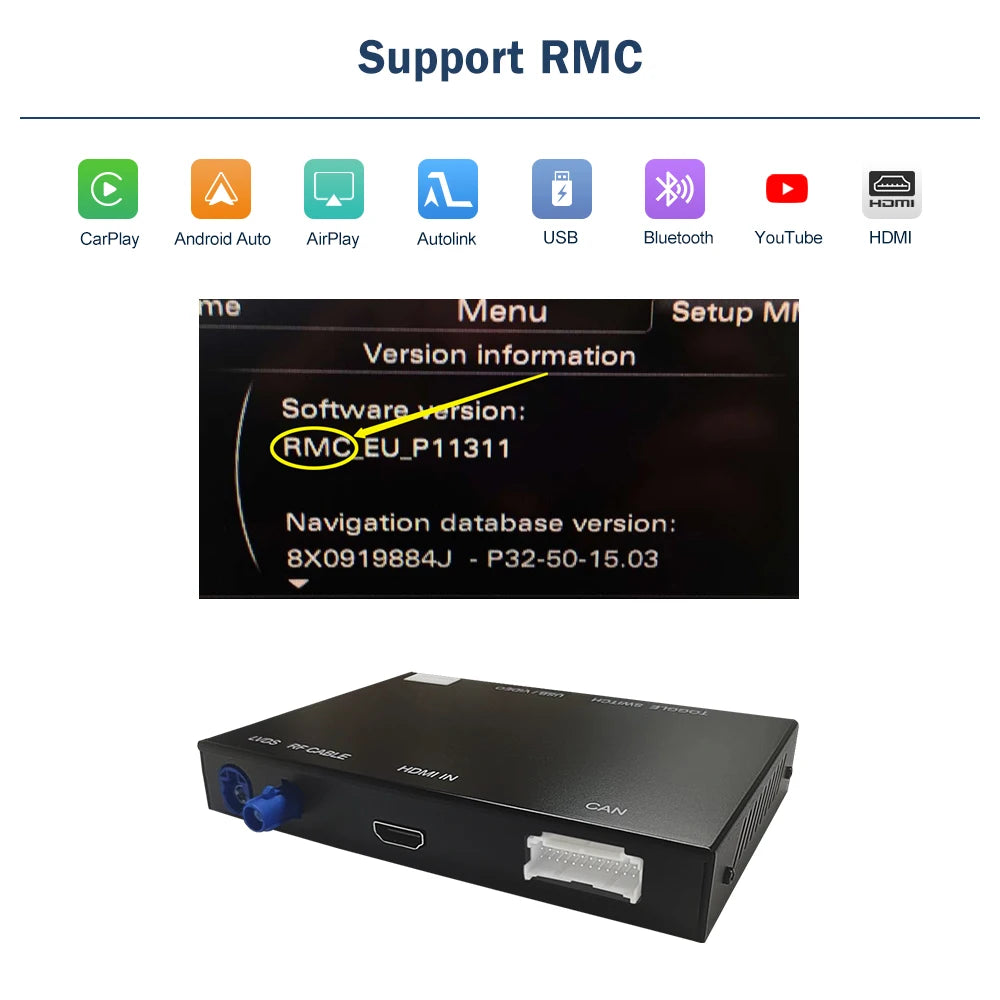 Wireless CarPlay And Android Auto Interface for Audi A6 A7 RMC HN MHI2 2012-2018