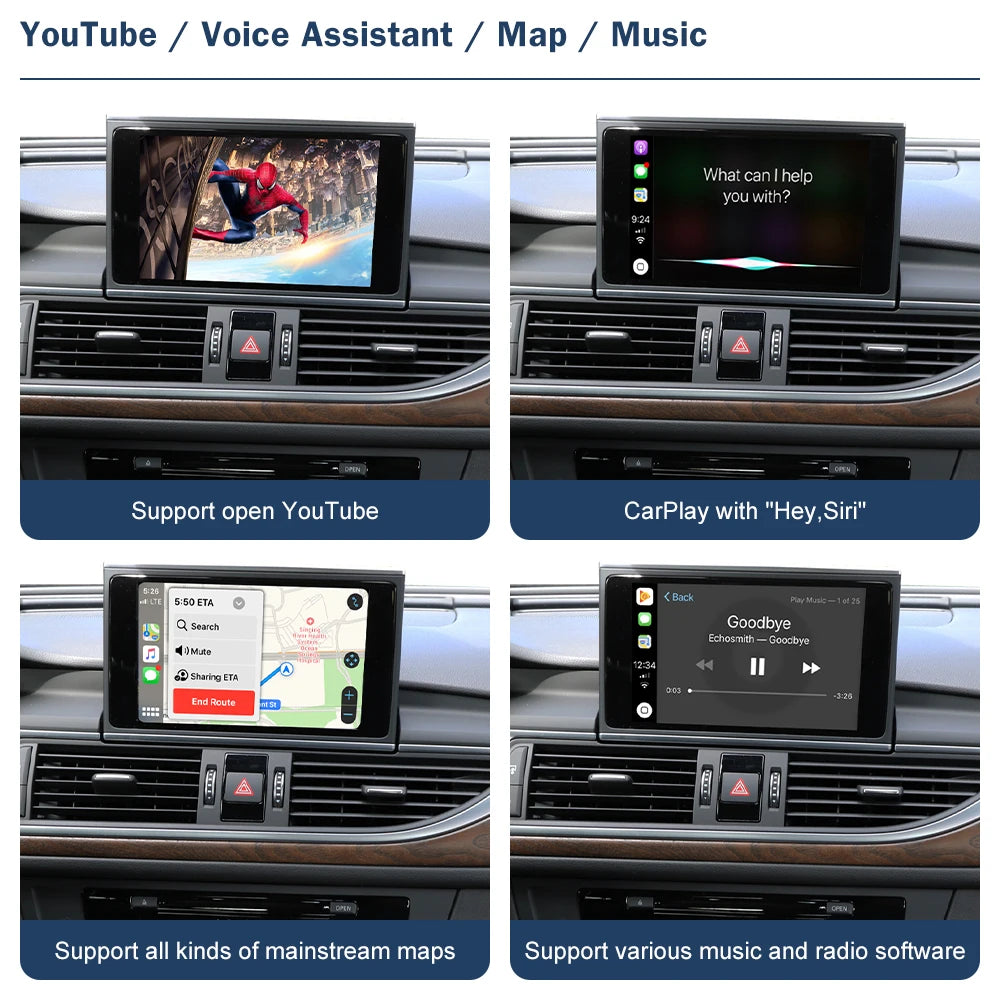 Wireless CarPlay And Android Auto Interface for Audi A6 A7 RMC HN MHI2 2012-2018