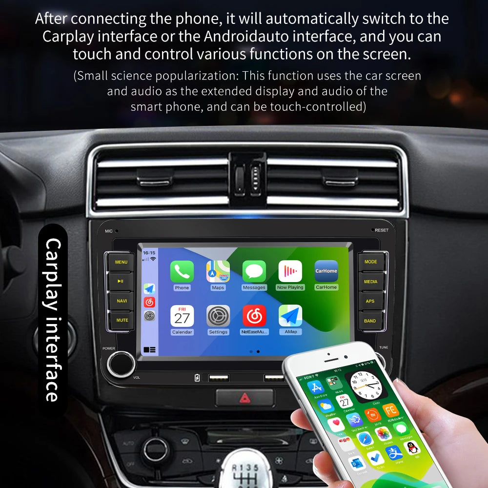 2 Din Car Radio For Volkswagen golf 5 6, passat, polo Android 11 Car Multimedia Playeri Carplay