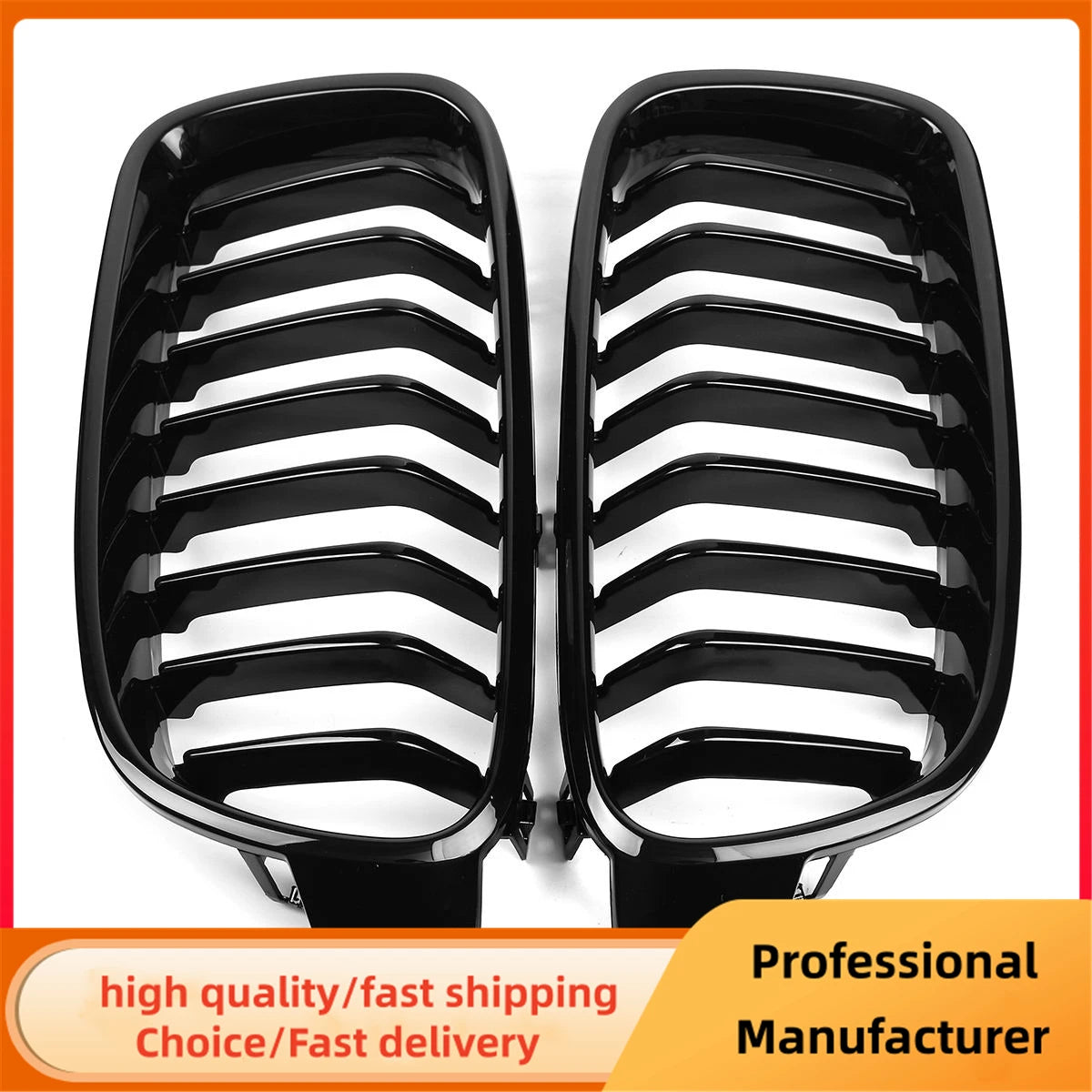 Grill For BMW 3 Series F30 F31 F35 F80 2012 2013 2014 2015-2018 1 Pair Gloss Black Kidney Grills