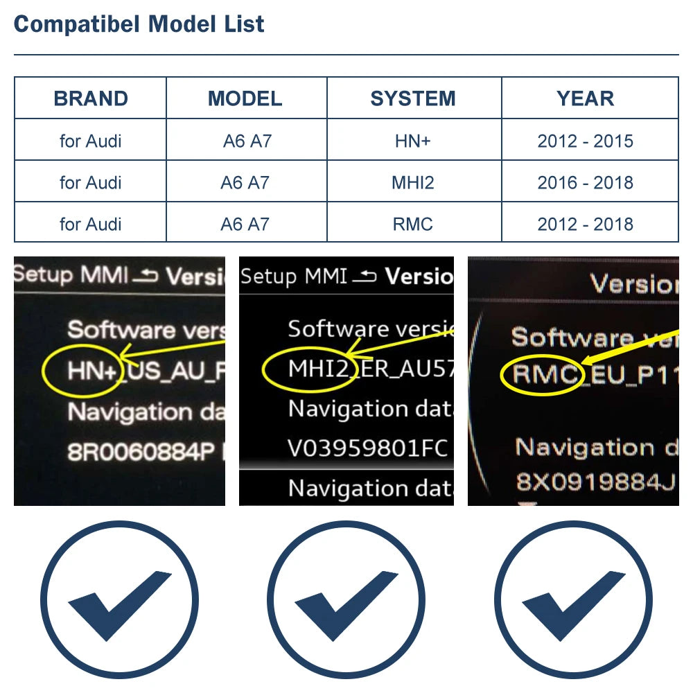 Wireless CarPlay And Android Auto Interface for Audi A6 A7 RMC HN MHI2 2012-2018