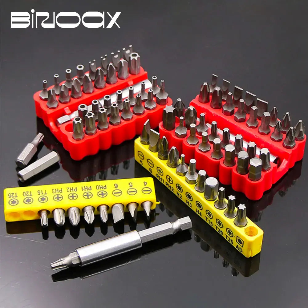 Binoax 33pcs Security Bit Set with Magnetic Extension Bit Holder Tamper Star Screwdriver Bits Set Quick Release Bit Holder