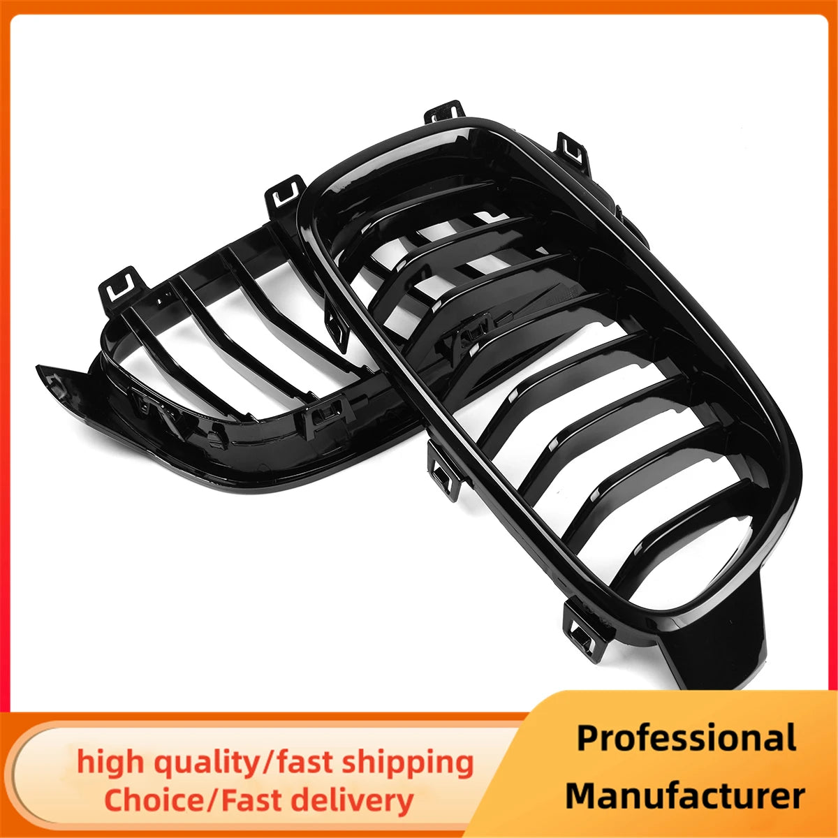 Grill For BMW 3 Series F30 F31 F35 F80 2012 2013 2014 2015-2018 1 Pair Gloss Black Kidney Grills