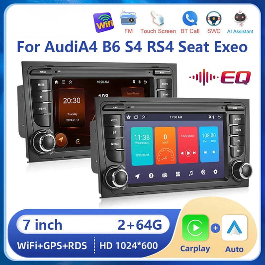 7inch Android Car Radio For Audi A4 B6 Carplay Android auto Bluetooth Navigation