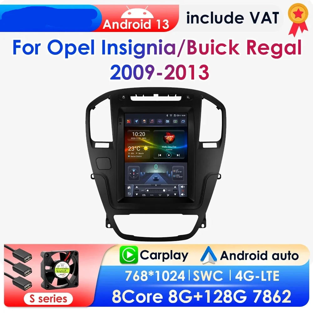 Android 13 Car Radio for Opel Insignia 2009 - 2013 Stereo 9.7inch Vertical Screen Carplay