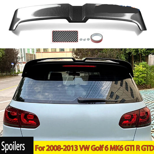 For 2008-2013 VW Golf 6 MK6 GTI R GTD Rear Roof Trunk Spoiler Wing Carbon Look