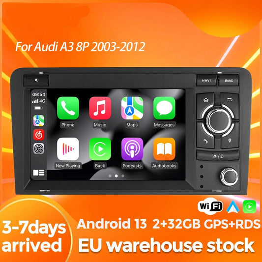 Android 13 Wireless CarPlay Stereo For Audi A3 8P 2003 - 2012 32GB Storage