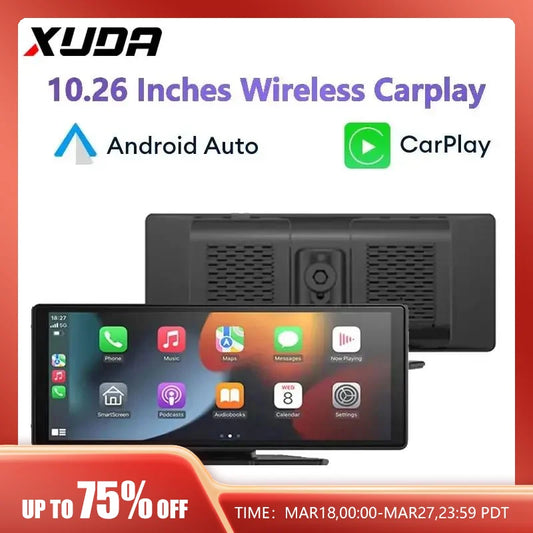 Schermo universale da 10,26 pollici Autoradio video WIFI Carplay wireless per lettore MP5 Apple o Android