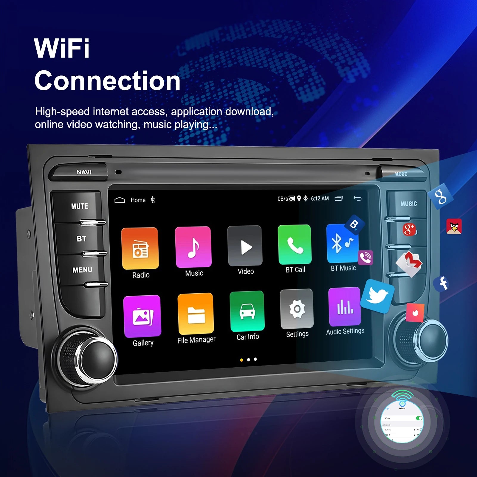 7inch Android Car Radio For Audi A4 B6 Carplay Android auto Bluetooth Navigation