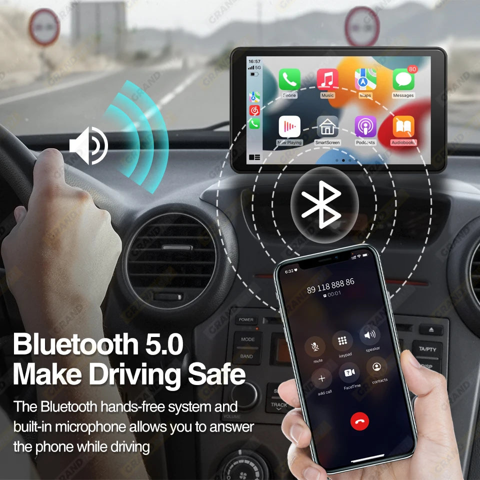 Universal 7inch Car Radio Multimedia Video Player Wireless CarPlay Android Auto Audio Touch Screen