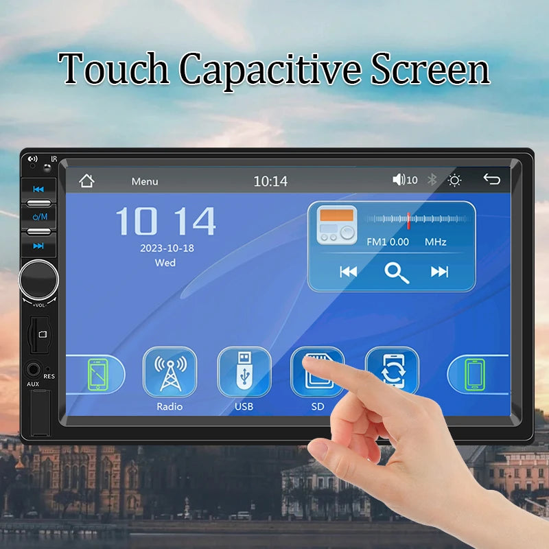 7“ Car Radio 1 Din Carplay Android Auto Multimedia Player HD Touch Screen FM AUX Input Bluetooth MirrorLink Universal Autoradio