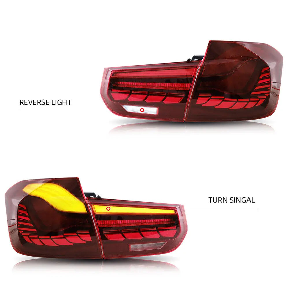 LED Tail Lights for BMW 3 Series F30 F80 2012-2018 Red OLED GTS Style Rear Lights