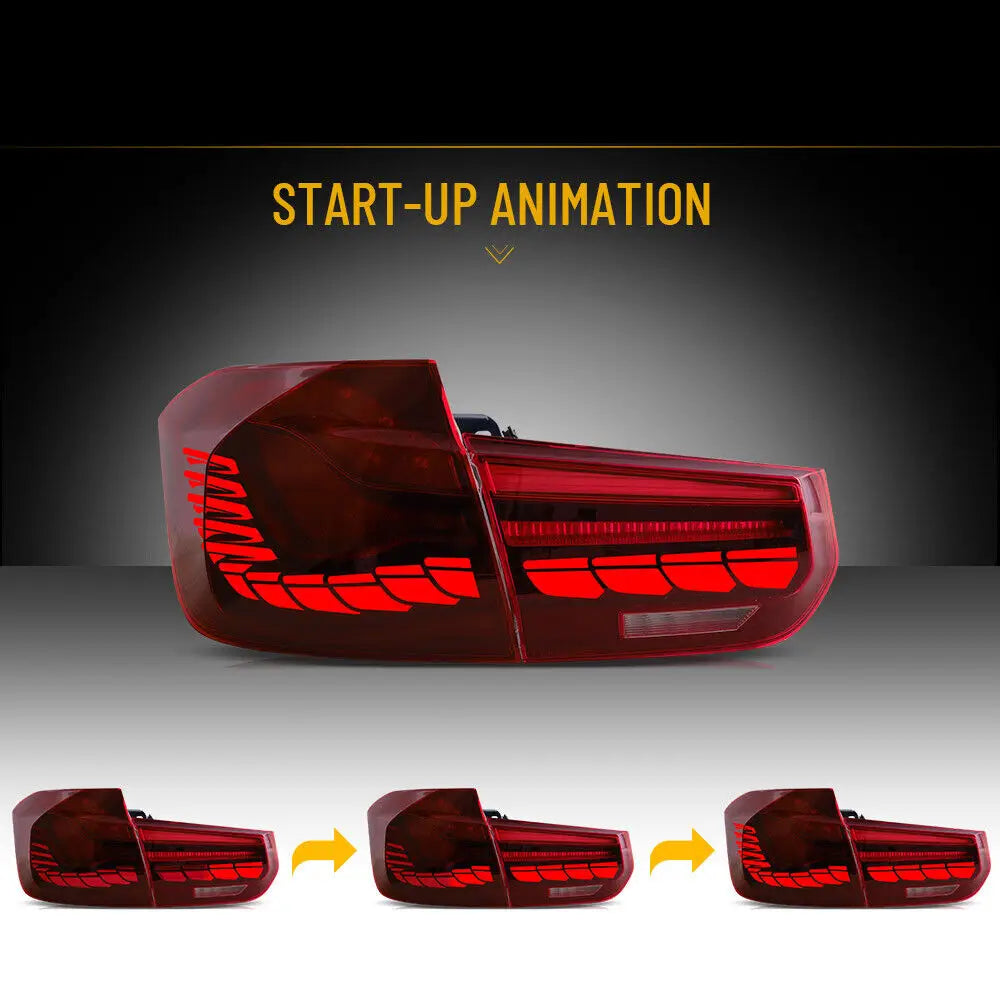 LED Tail Lights for BMW 3 Series F30 F80 2012-2018 Red OLED GTS Style Rear Lights